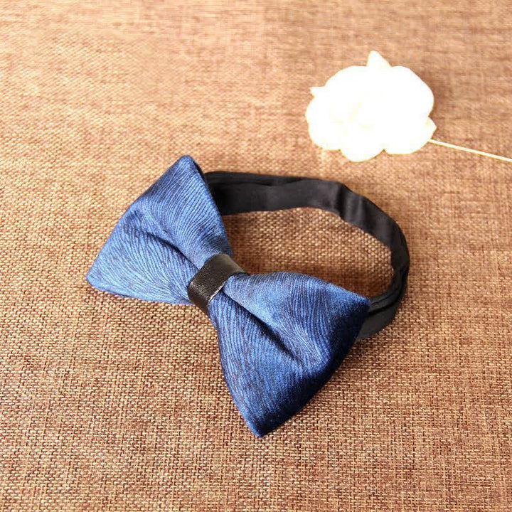 Men's Chic Luxury Velvet Banquet Suit Bow Tie - Blue - image 17