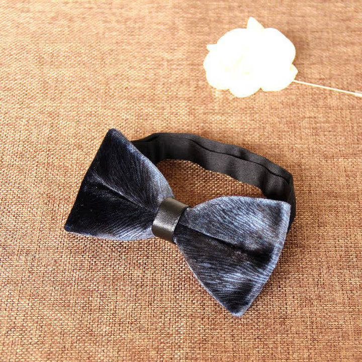 Men's Chic Luxury Velvet Banquet Suit Bow Tie - SlateGray - image 18