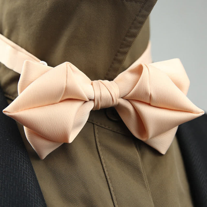 Men's Leisure Style Unique Pointed Shape Bow Tie - PeachPuff - image 14