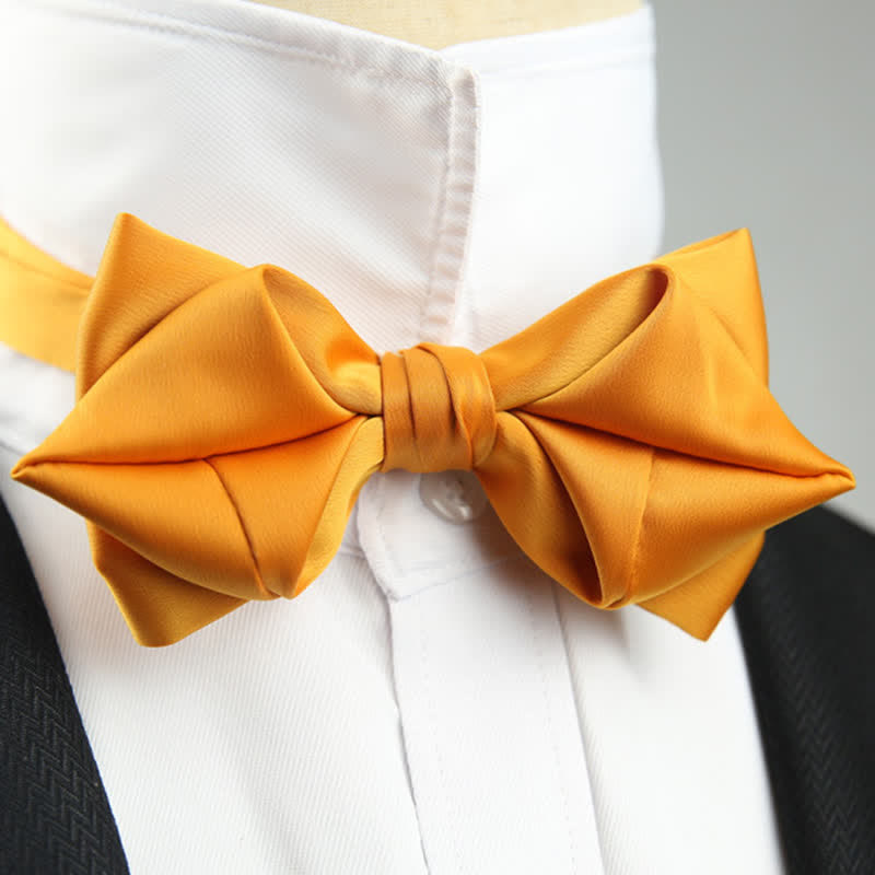 Men's Leisure Style Unique Pointed Shape Bow Tie - DarkOrange - image 12