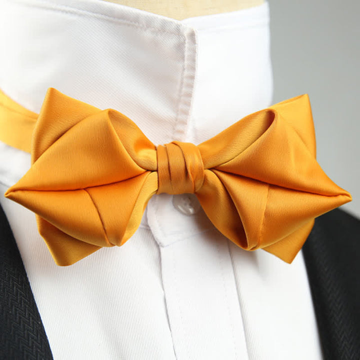 Men's Leisure Style Unique Pointed Shape Bow Tie - DarkOrange - image 12