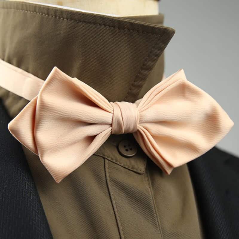 Men's Wedding Special Pointed Shape Bow Tie - PeachPuff - image 14