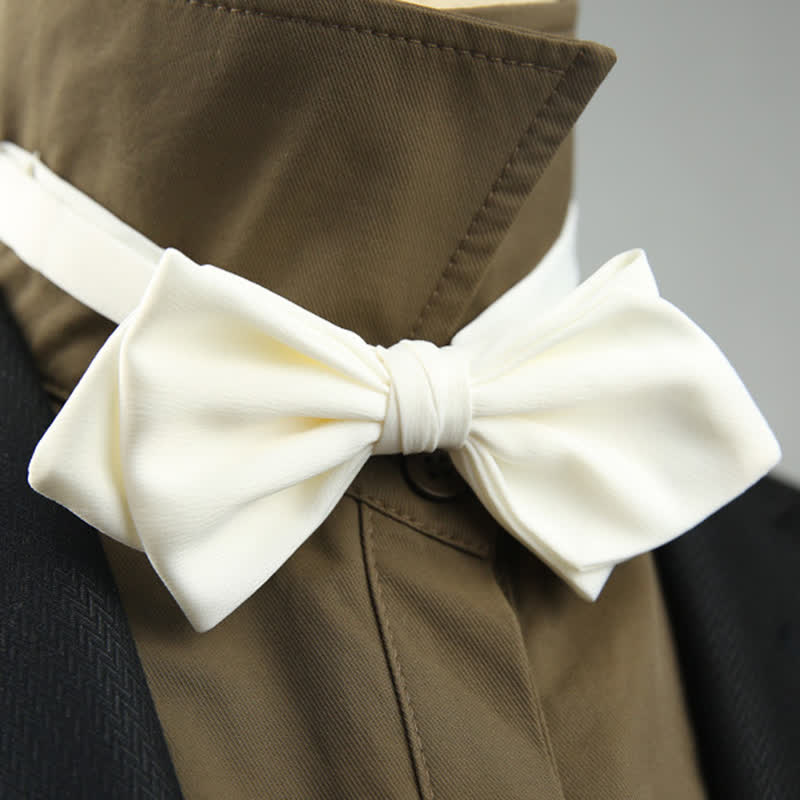 Men's Wedding Special Pointed Shape Bow Tie - White - image 16