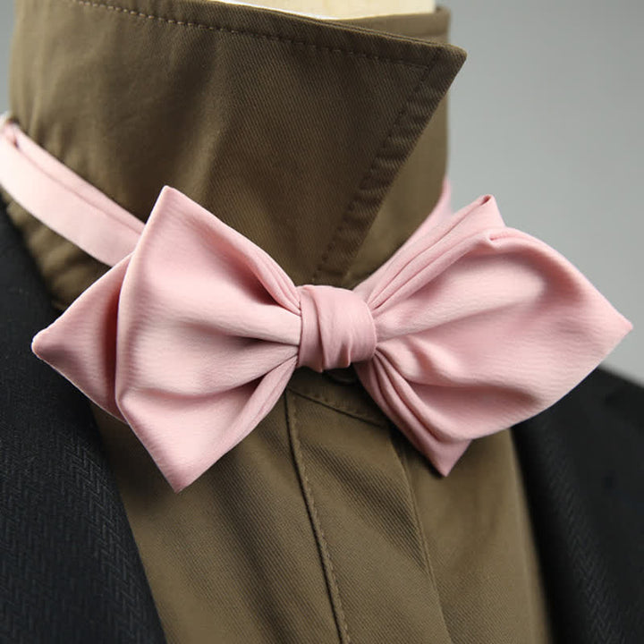 Men's Wedding Special Pointed Shape Bow Tie - Pink - image 15