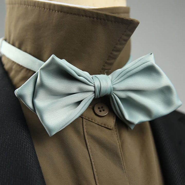 Men's Wedding Special Pointed Shape Bow Tie - LightBlue - image 13
