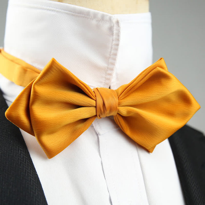 Men's Wedding Special Pointed Shape Bow Tie - DarkOrange - image 12