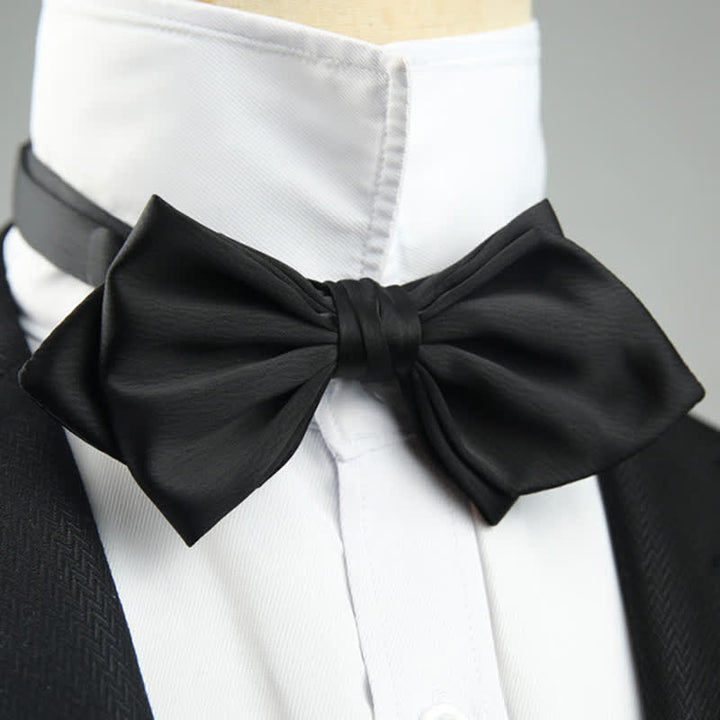 Men's Wedding Special Pointed Shape Bow Tie - Black - image 2