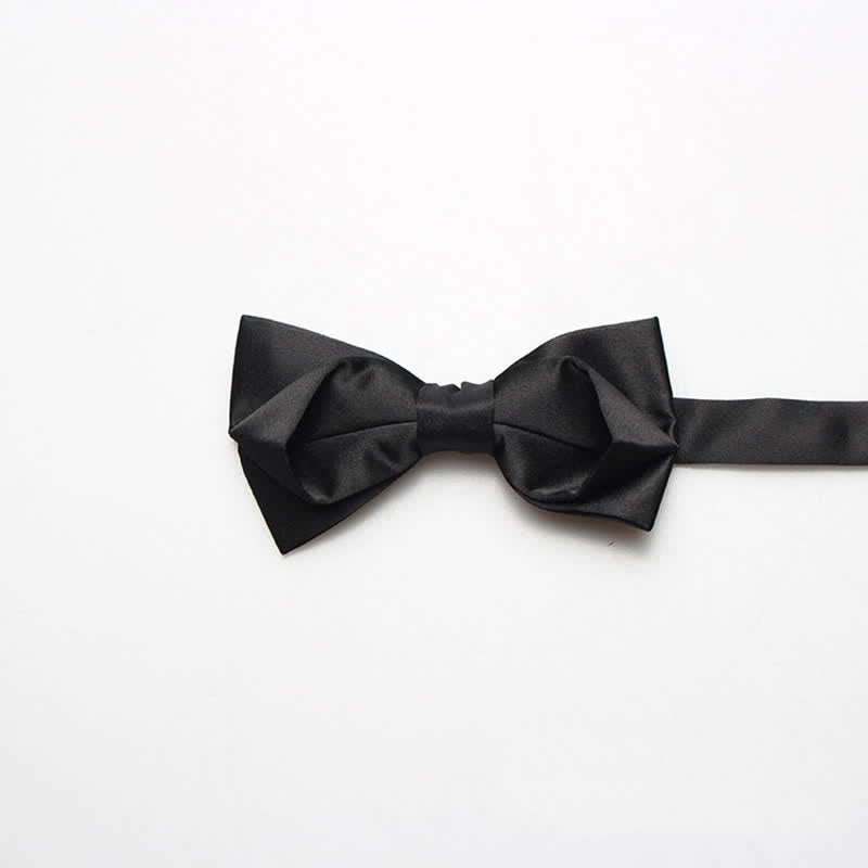 Men's Fashion Simple Solid Color Bow Tie - Black - image 3
