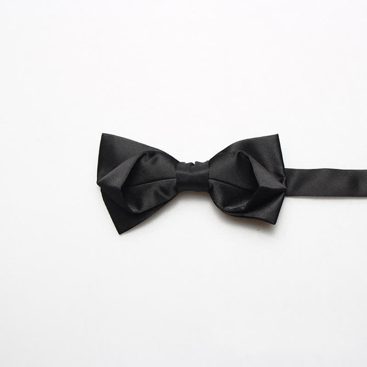 Men's Fashion Simple Solid Color Bow Tie - Black - image 3
