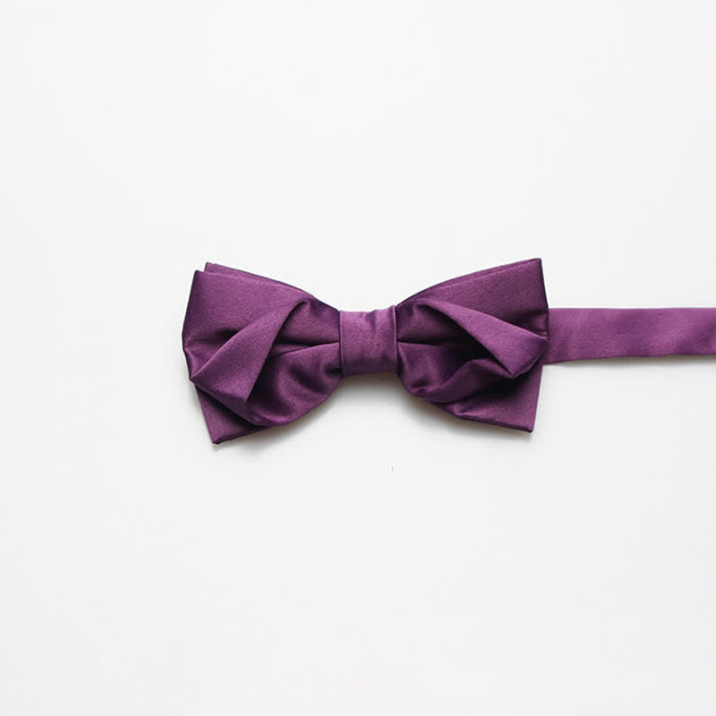 Men's Fashion Simple Solid Color Bow Tie - Purple - image 5