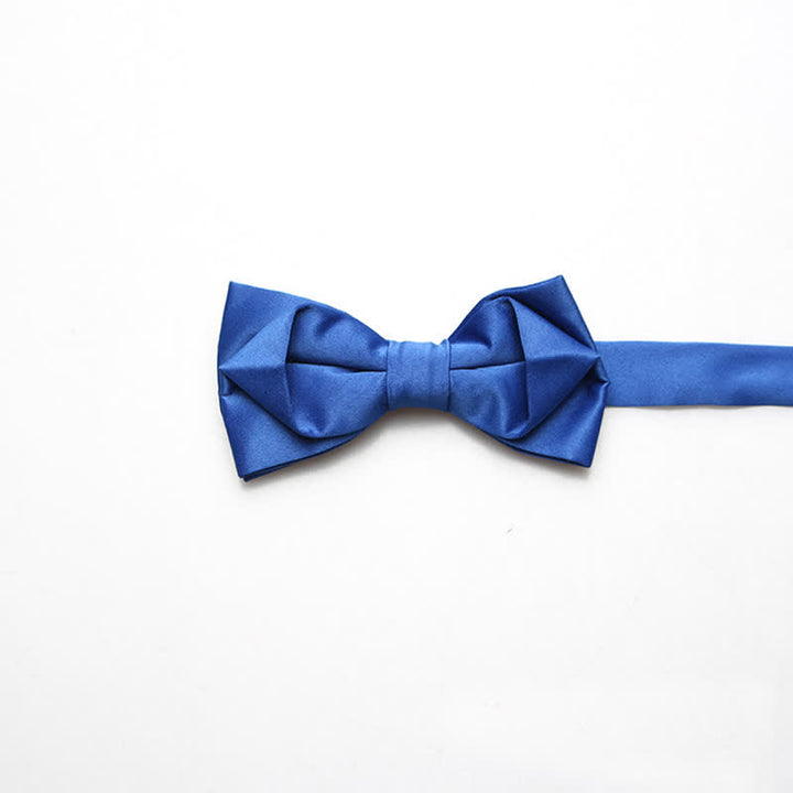 Men's Fashion Simple Solid Color Bow Tie - Royal - image 4