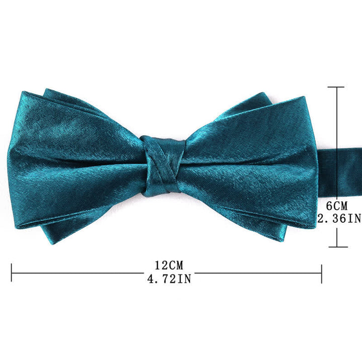 Men's Gloss Double Layer Solid Color Bow Tie - image 8