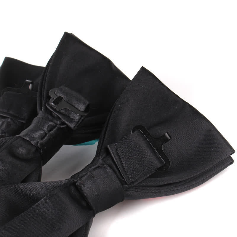 Men's Elegant Rose Golden Chain Decoration Bow Tie - image 3