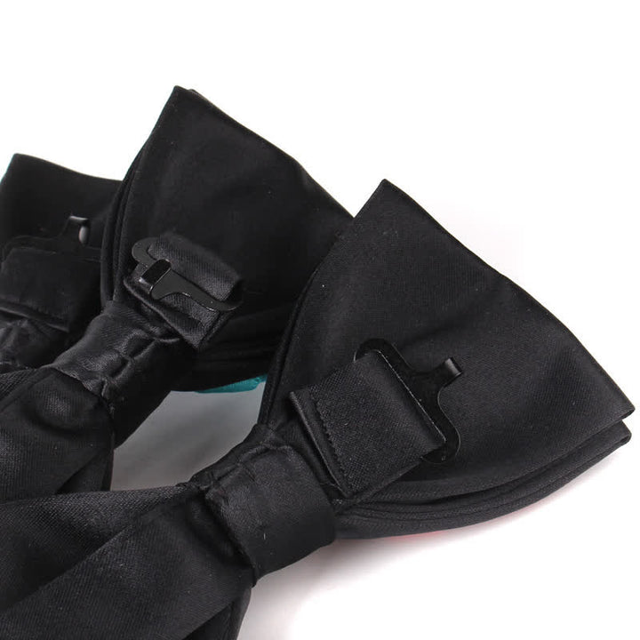 Men's Elegant Rose Golden Chain Decoration Bow Tie