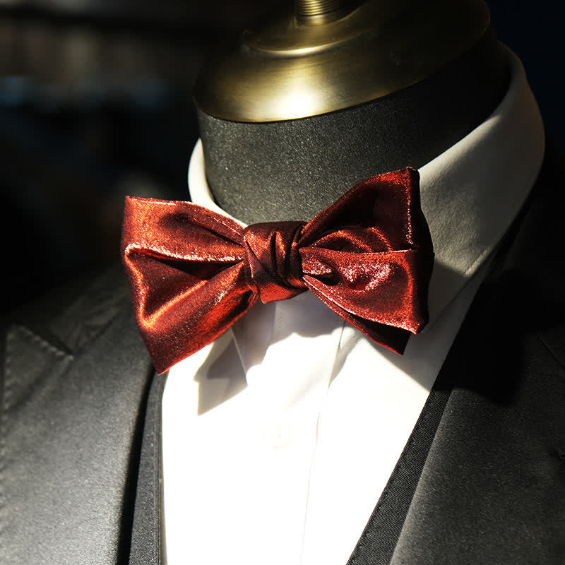 Men's Shiny Gorgeous Red OliveDrab Bow Tie - Red - image 0
