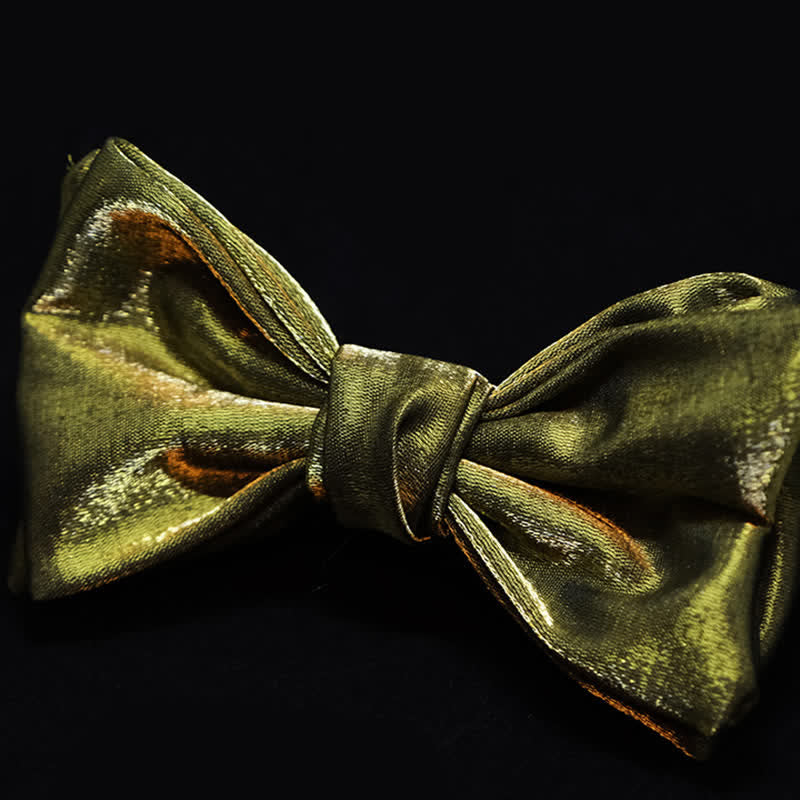 Men's Shiny Gorgeous Red OliveDrab Bow Tie - image 5