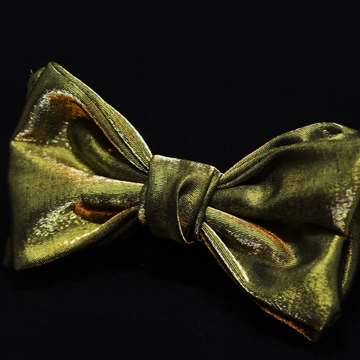 Men's Shiny Gorgeous Red OliveDrab Bow Tie - image 5