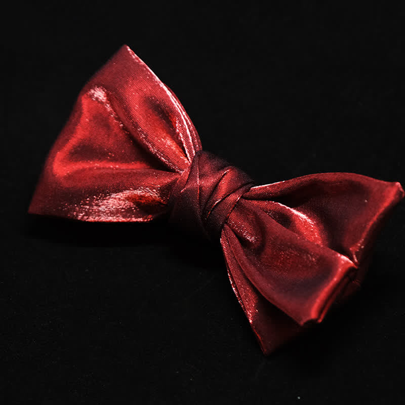 Men's Shiny Gorgeous Red OliveDrab Bow Tie - image 2