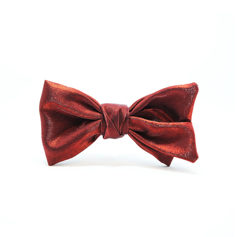 Men's Shiny Gorgeous Red OliveDrab Bow Tie - image 3