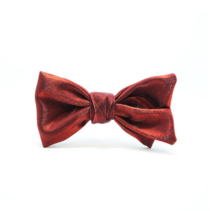 Men's Shiny Gorgeous Red OliveDrab Bow Tie - image 3