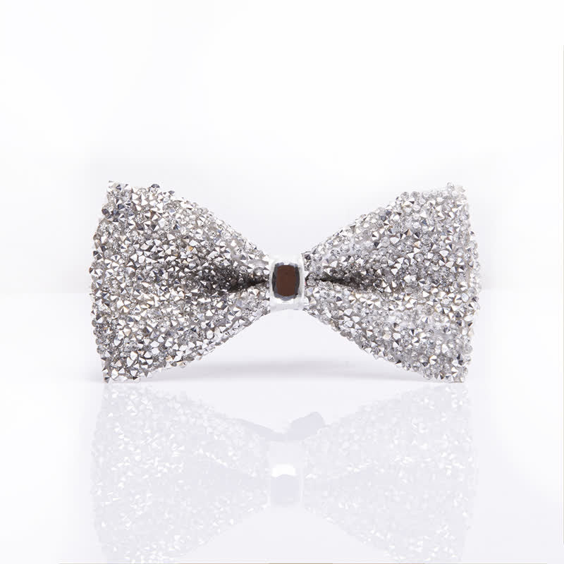 Men's Sparkling White Rhinestones Gem Bow Tie - Style #1 - image 2