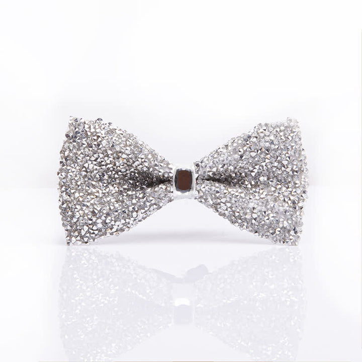 Men's Sparkling White Rhinestones Gem Bow Tie - Style #1 - image 2