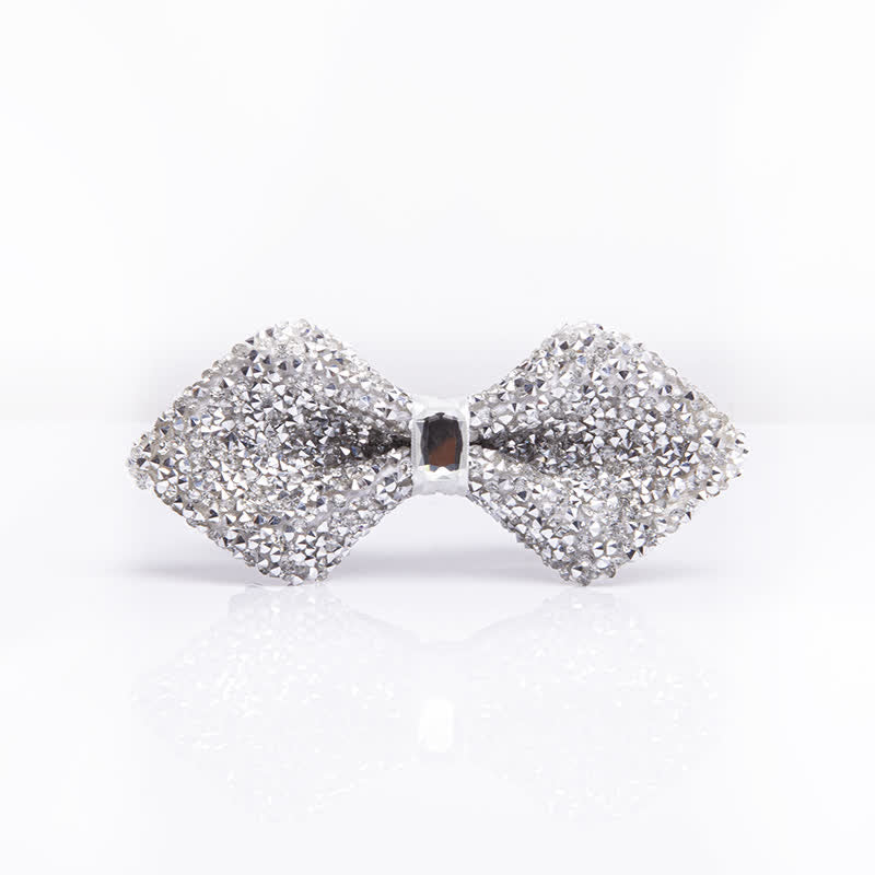 Men's Sparkling White Rhinestones Gem Bow Tie - Style #2 - image 6