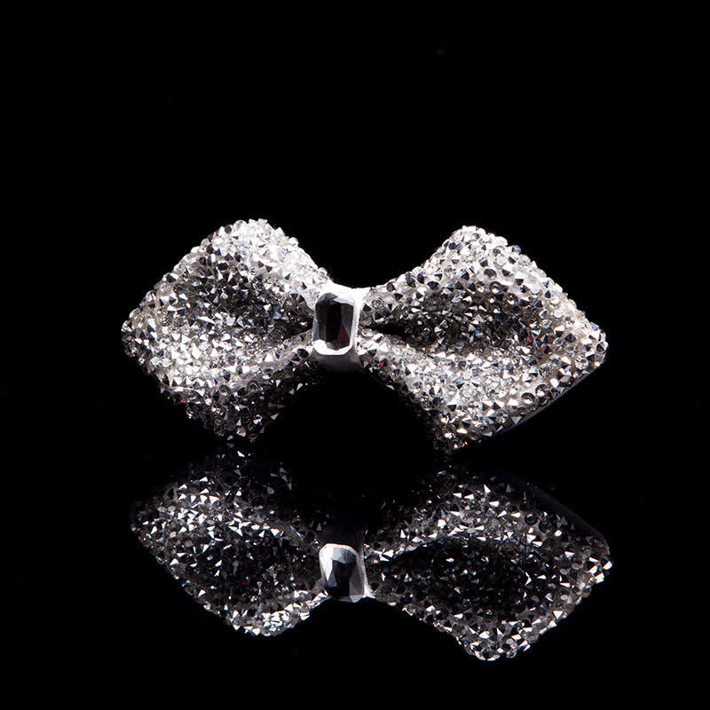 Men's Sparkling White Rhinestones Gem Bow Tie - image 7