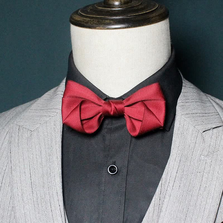 Men's Simple Trendy Soild Color Suit Shirt Bow Tie - image 3