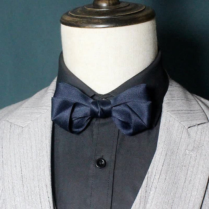 Men's Simple Trendy Soild Color Suit Shirt Bow Tie - image 0