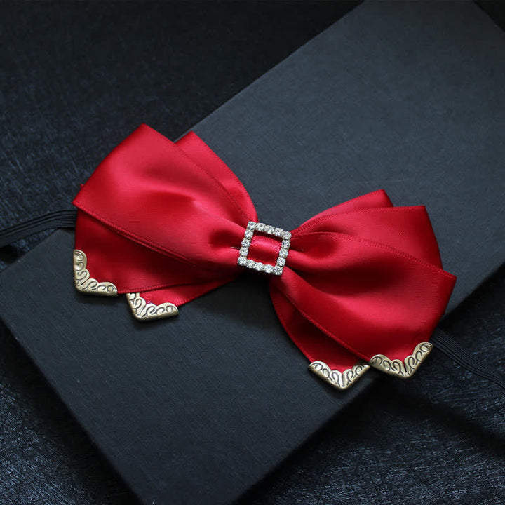Men's Noble Classical Triple Layered Marriage Bow Tie - Red - image 2