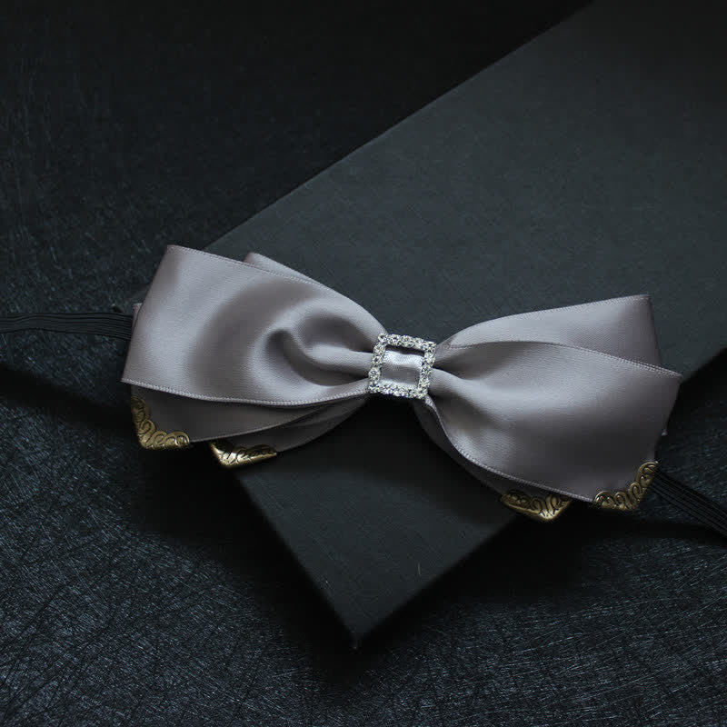 Men's Noble Classical Triple Layered Marriage Bow Tie - Gray - image 1