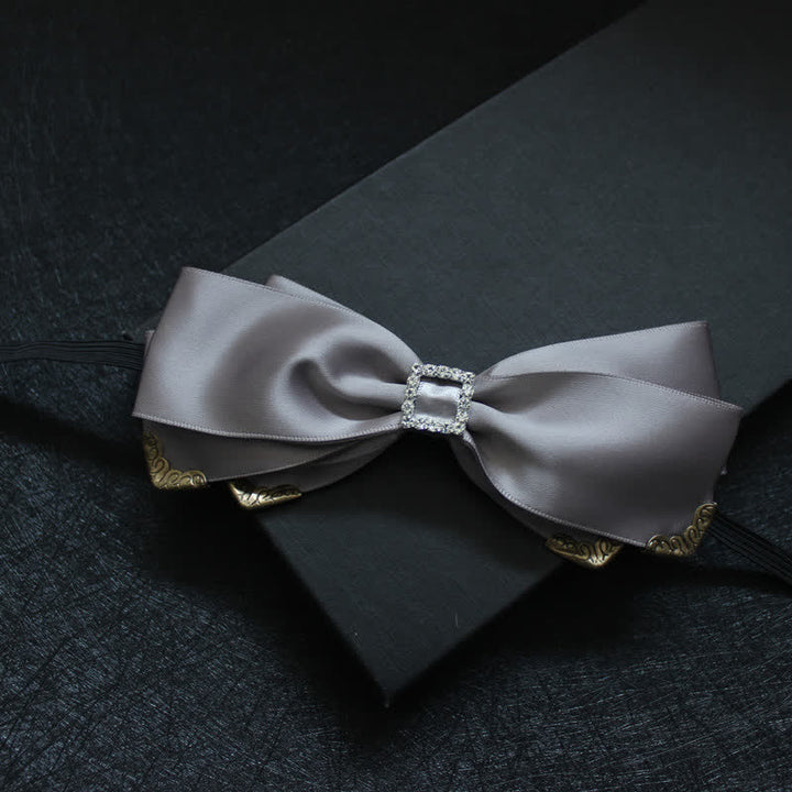 Men's Noble Classical Triple Layered Marriage Bow Tie - Gray - image 1