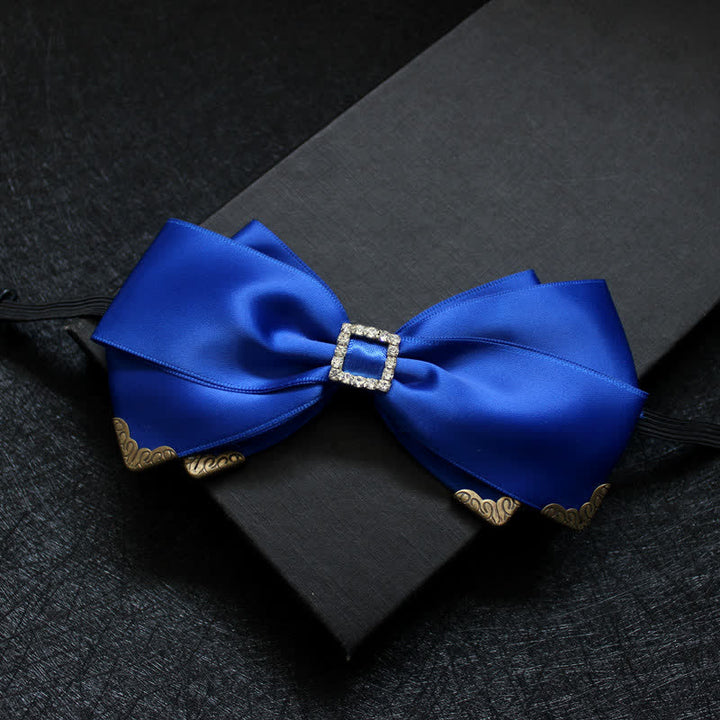 Men's Noble Classical Triple Layered Marriage Bow Tie - Royal - image 9