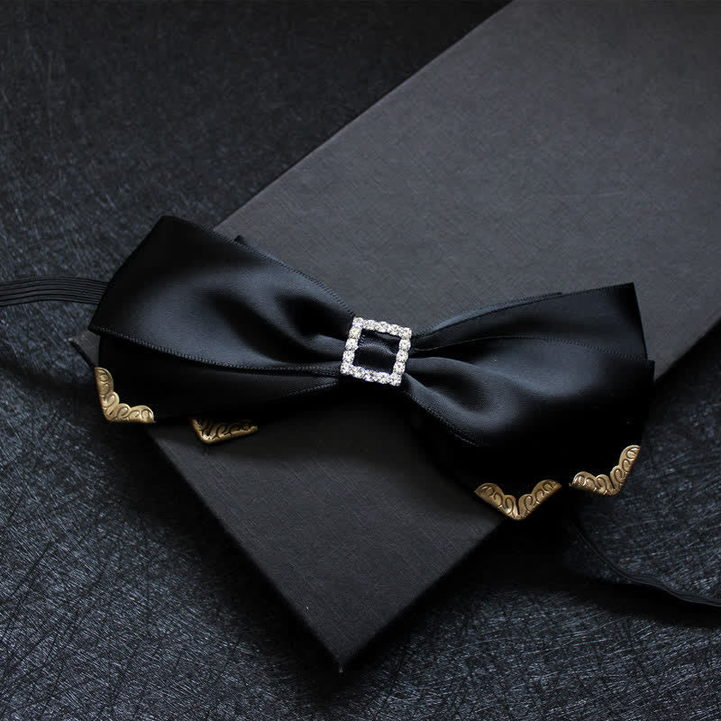 Men's Noble Classical Triple Layered Marriage Bow Tie - Black - image 4