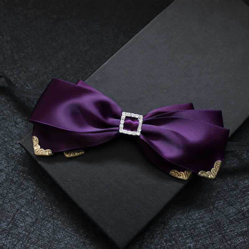 Men's Noble Classical Triple Layered Marriage Bow Tie - Purple - image 7