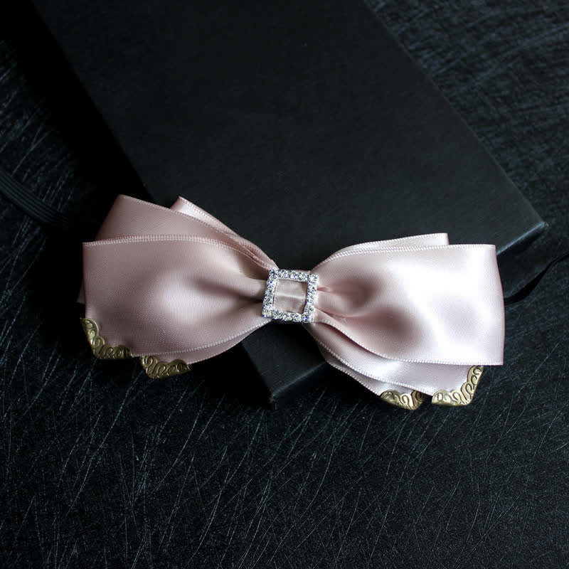 Men's Noble Classical Triple Layered Marriage Bow Tie - Khaki - image 12