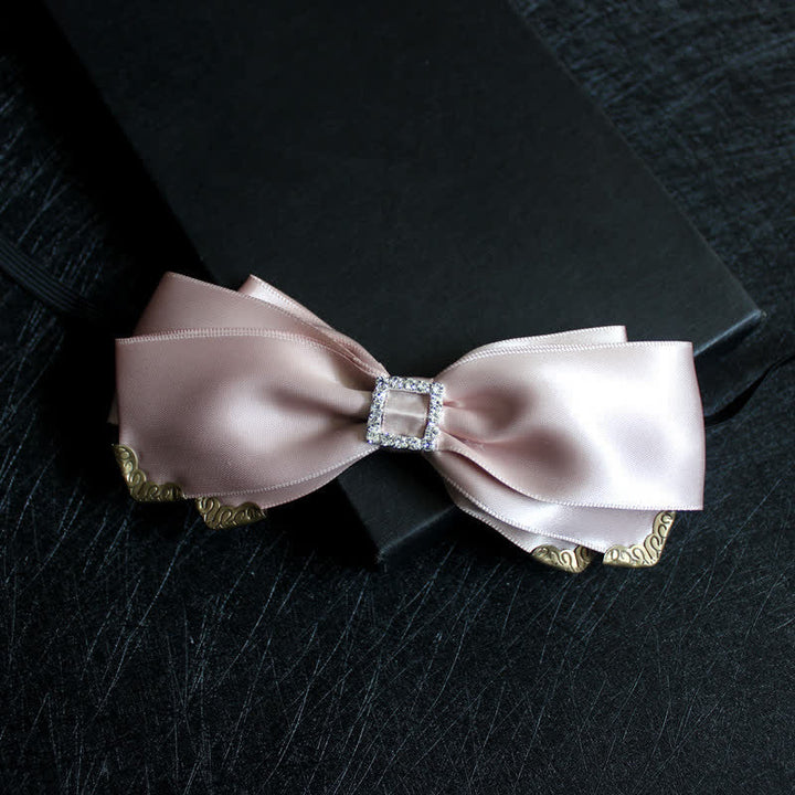 Men's Noble Classical Triple Layered Marriage Bow Tie - Khaki - image 12