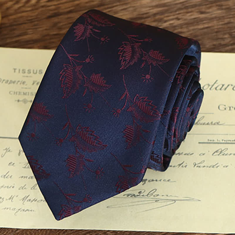 Men's Vintage Art Floral Pattern Necktie - image 19