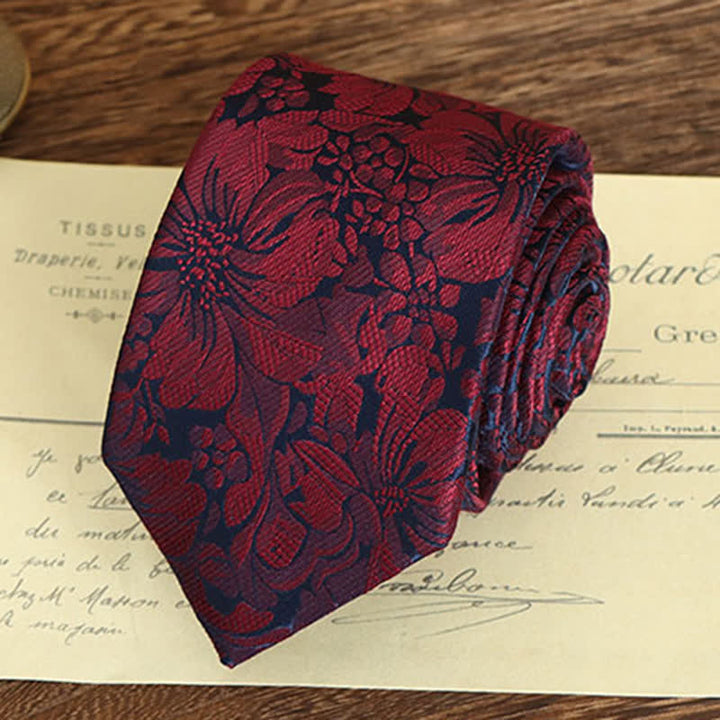 Men's Vintage Art Floral Pattern Necktie - image 16