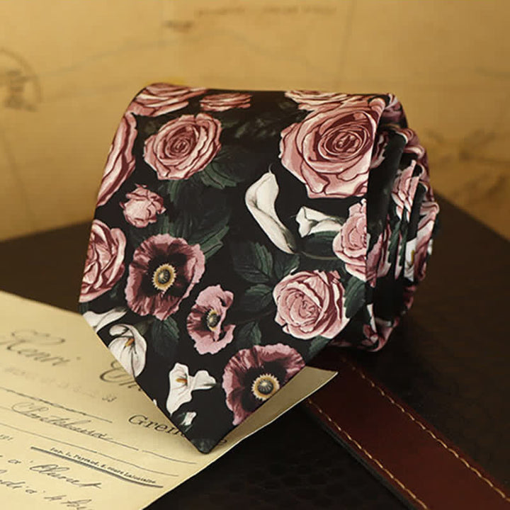 Men's Floral Printed Formal Dress Shirt Necktie - image 7