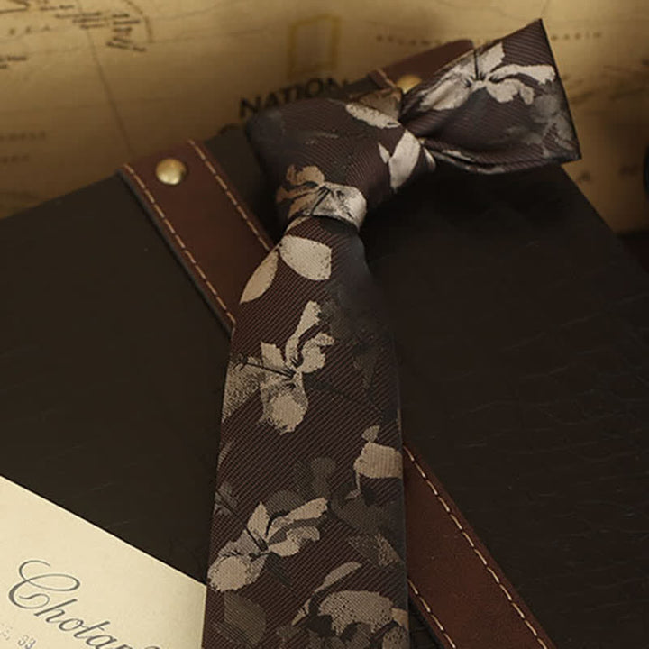 Men's Floral Printed Formal Dress Shirt Necktie - image 14