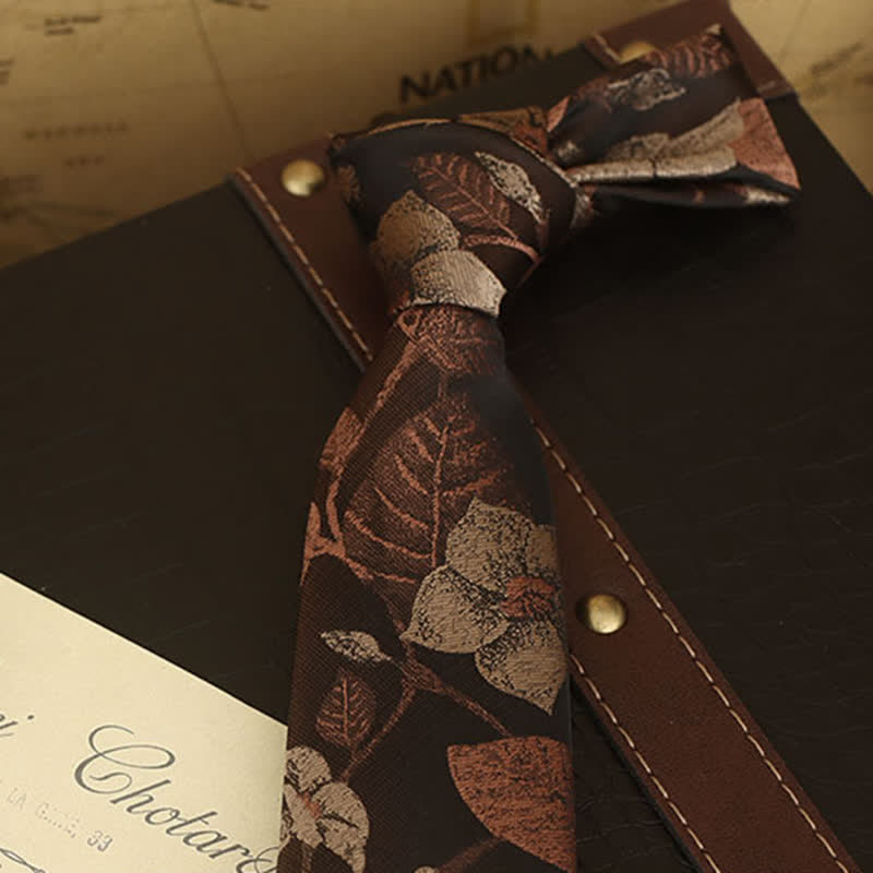 Men's Floral Printed Formal Dress Shirt Necktie - image 20