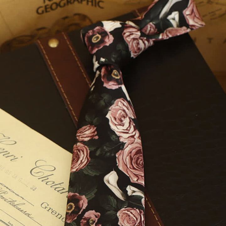 Men's Floral Printed Formal Dress Shirt Necktie - image 8