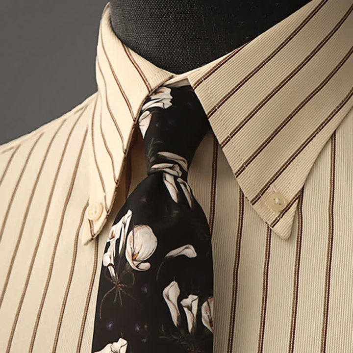 Men's Floral Printed Formal Dress Shirt Necktie - Style #1 - image 0
