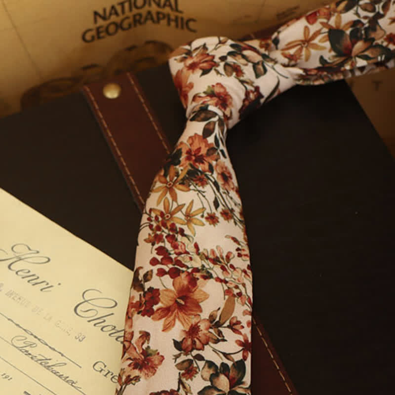 Men's Floral Printed Formal Dress Shirt Necktie - image 11