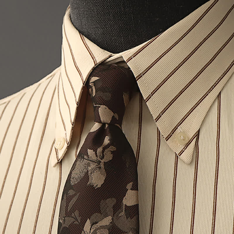 Men's Floral Printed Formal Dress Shirt Necktie - Style #5 - image 12