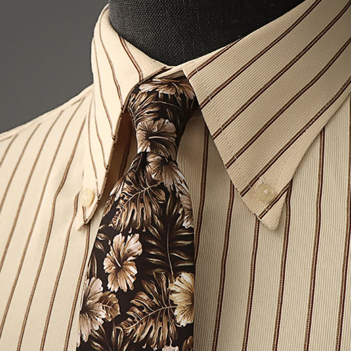 Men's Floral Printed Formal Dress Shirt Necktie - Style #8 - image 21