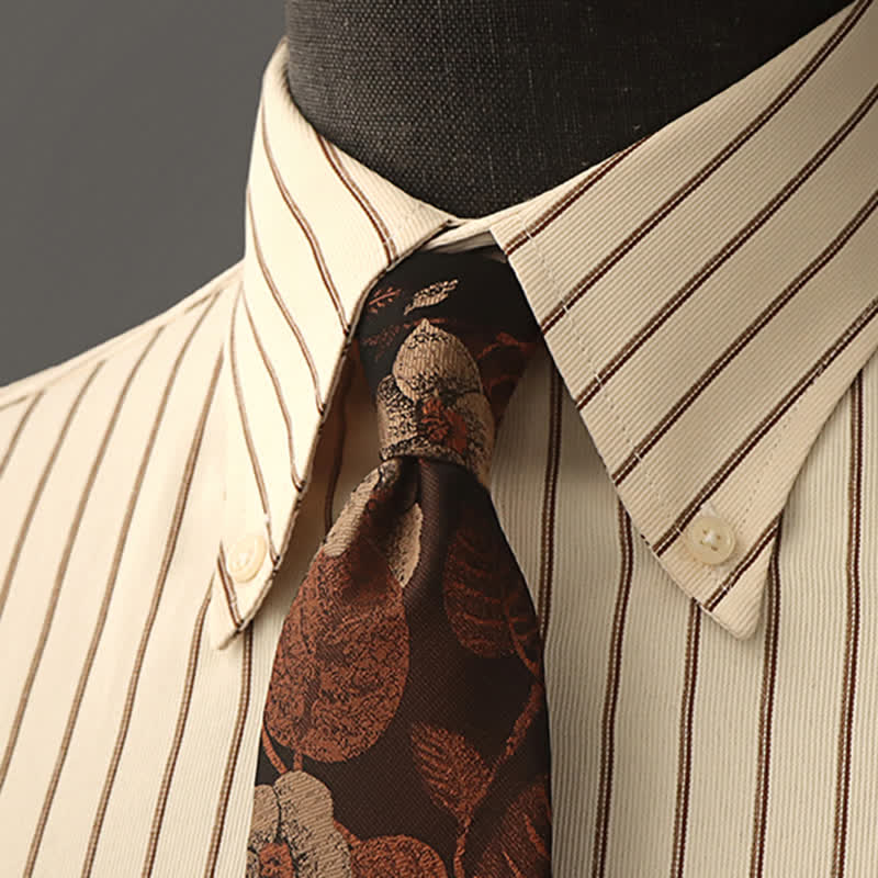 Men's Floral Printed Formal Dress Shirt Necktie - Style #7 - image 18