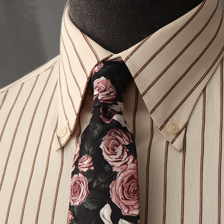 Men's Floral Printed Formal Dress Shirt Necktie - Style #3 - image 6